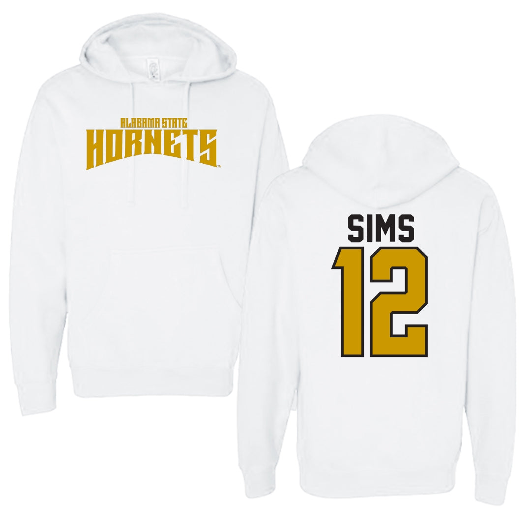 Alabama State University Football White Classic Hoodie - #12 Zach Sims