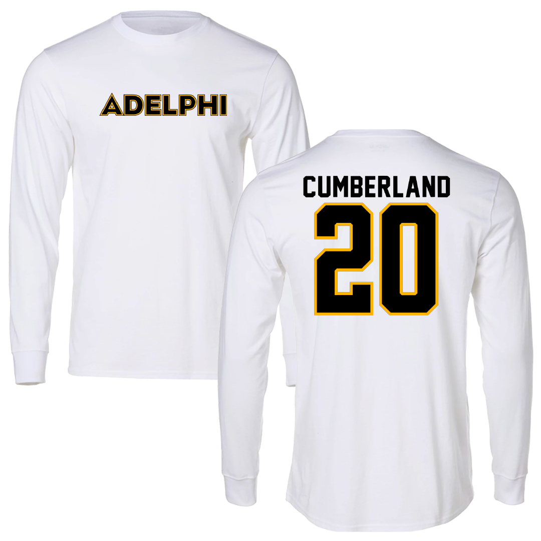 Adelphi University Basketball White Long Sleeve - #20 Myles Cumberland