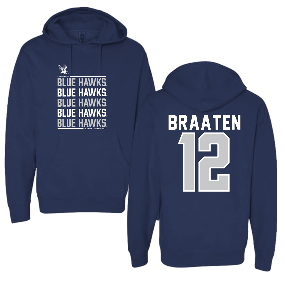 Dickinson State University Baseball Navy General Hoodie - #12 Logan Braaten