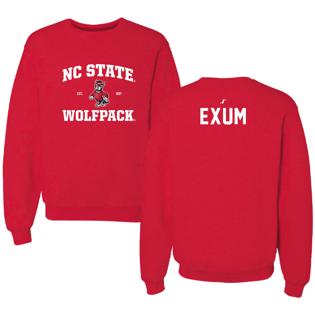 North Carolina State University TF and XC Red General Crewneck - Ta'Honny Exum