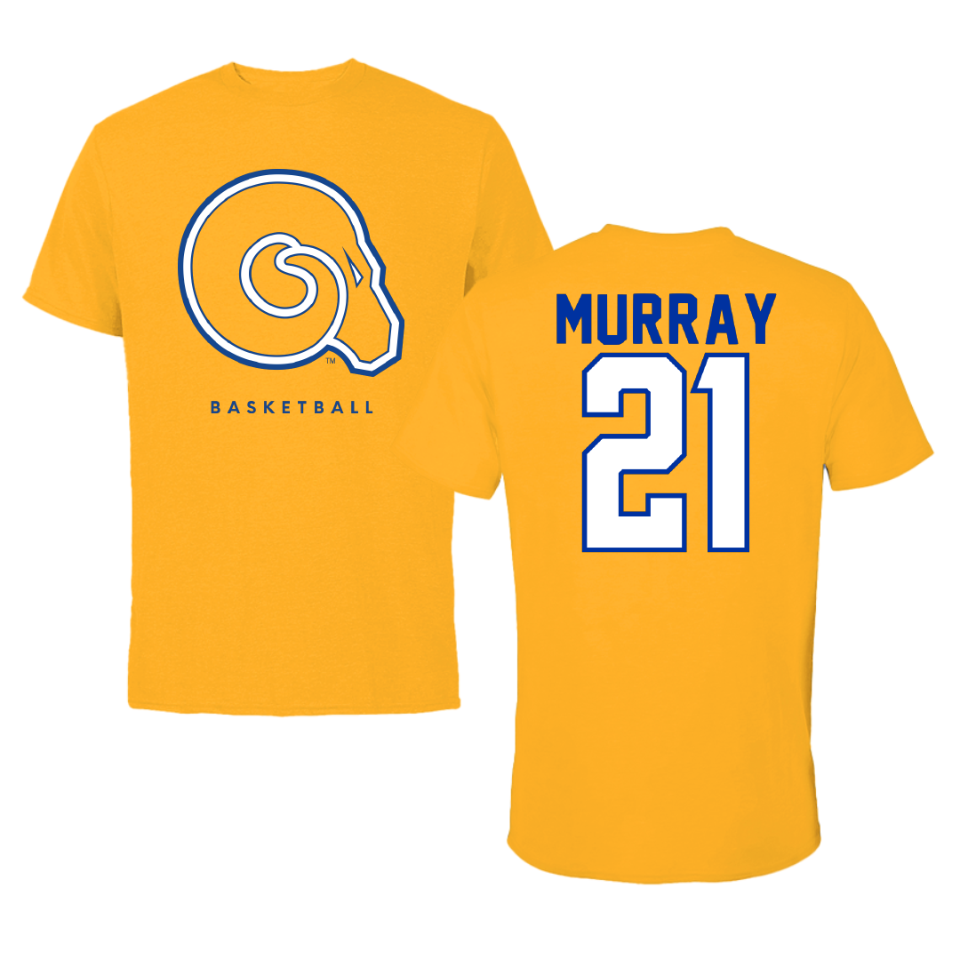 Albany State University Basketball Gold Tee - #21 Kaleb Murray