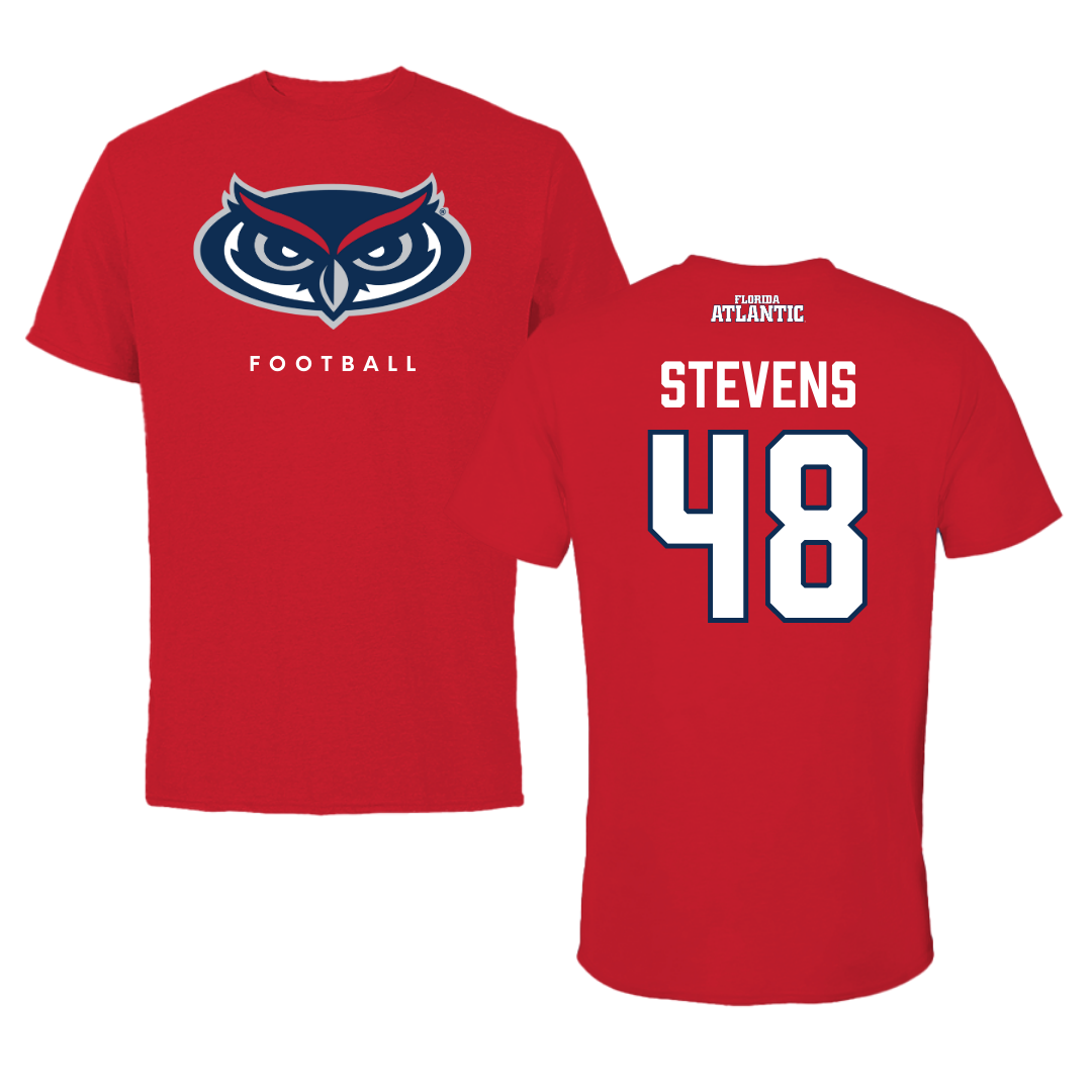 Florida Atlantic University Football Red Jersey Performance Tee - #48 Dai'Sean Stevens