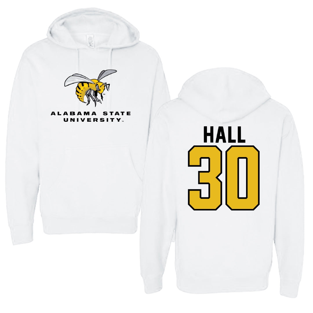 Alabama State University Basketball White Block Hoodie - #30 Anaja Hall