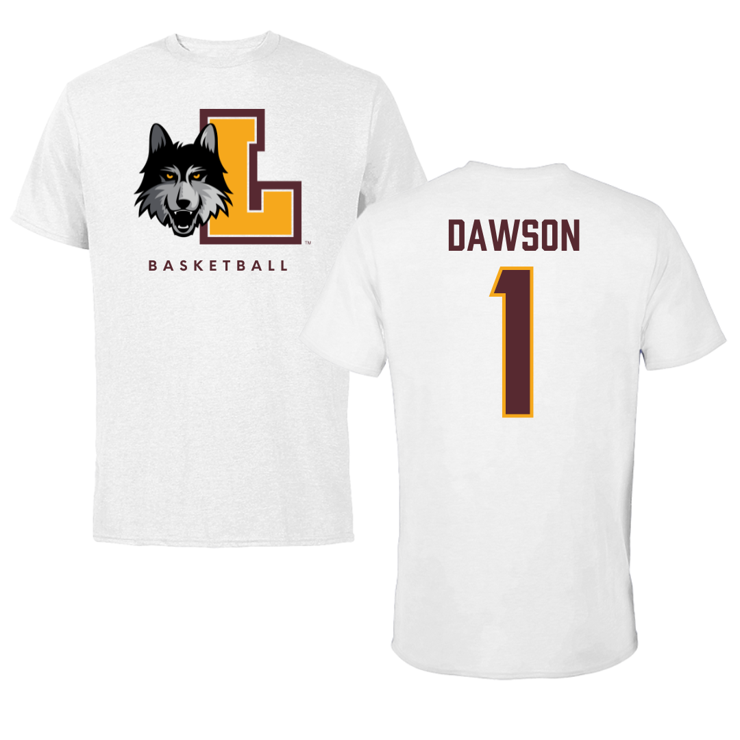 Loyola University-Chicago Basketball White Tee - #1 Jayden Dawson