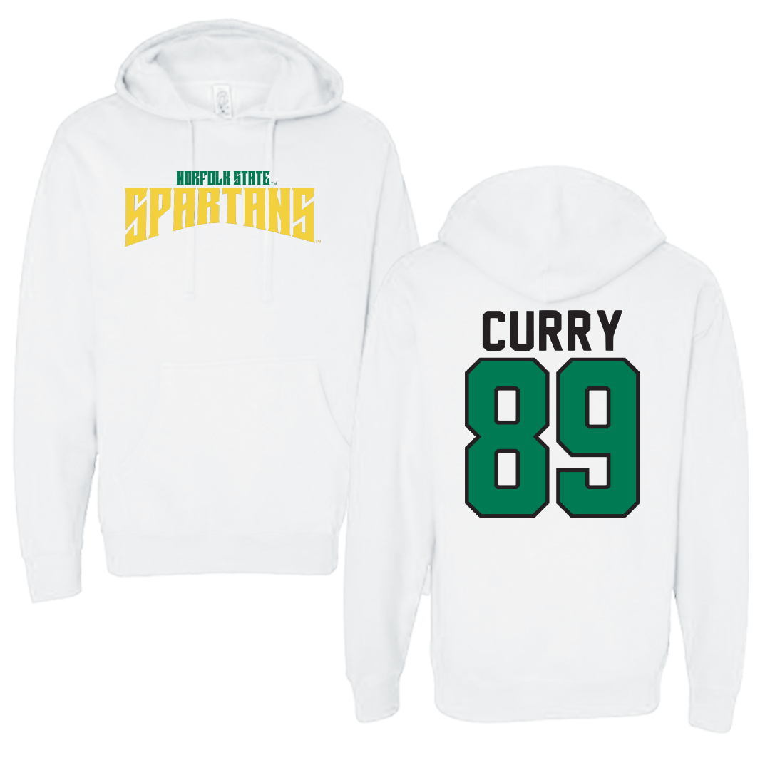 Norfolk State University Football White Classic Hoodie - #89 Michael Curry