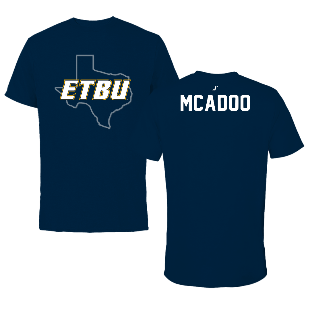 East Texas Baptist University Cheer Navy State Performance Tee - Kendal McAdoo