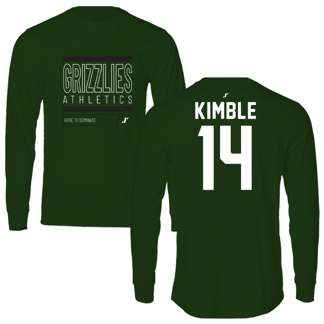 Adams State University Basketball Forest Green Dominate Long Sleeve - #14 Cam Kimble