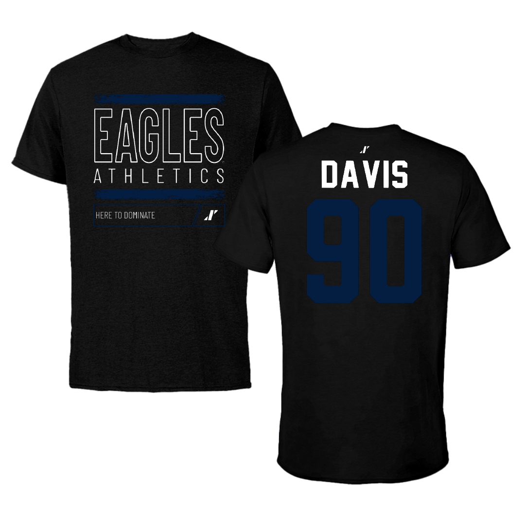 Georgia Southern University Football Black Dominate Tee - #90 Da'Shawn Davis