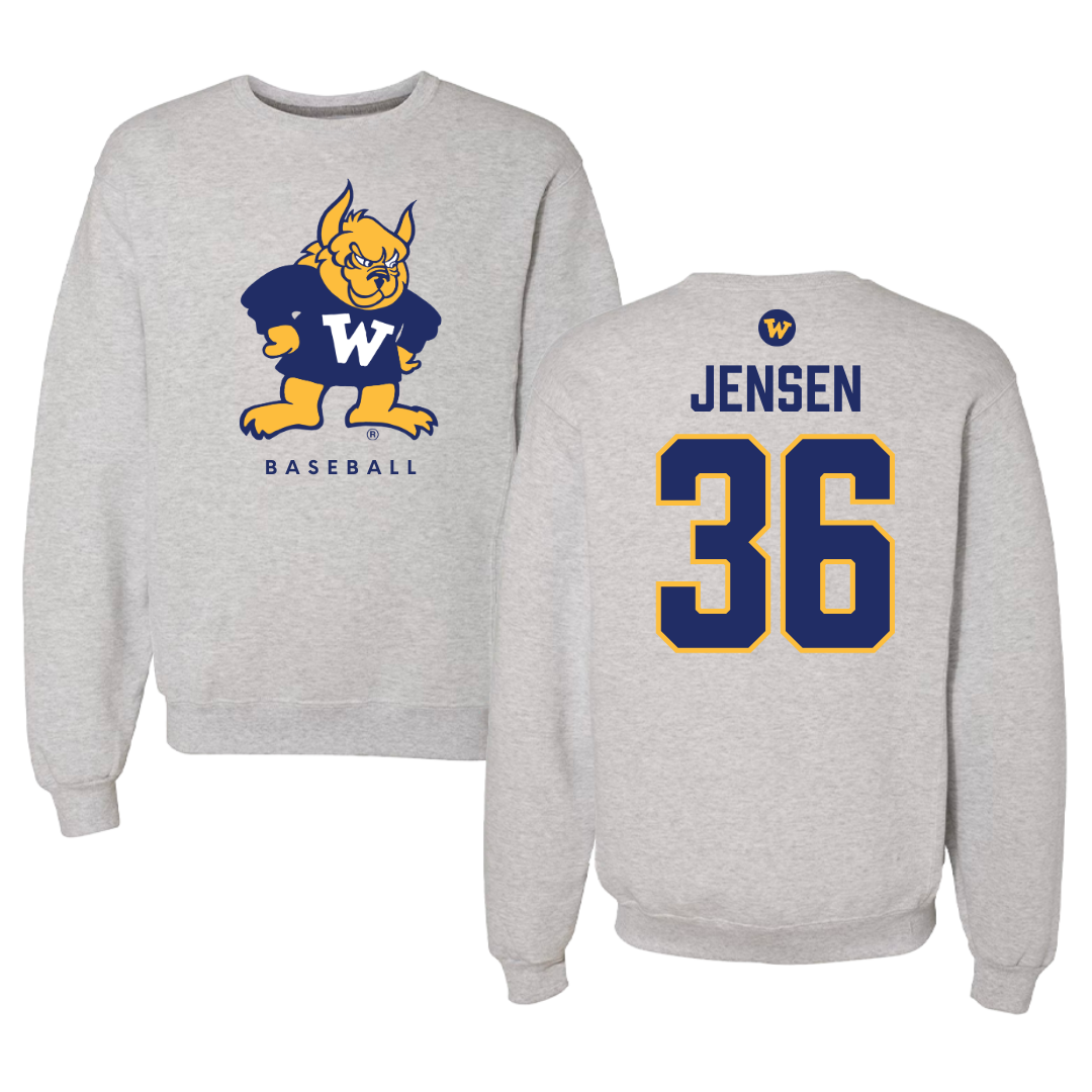 Webster University Baseball Gray Crewneck - #36 Noah Jensen
