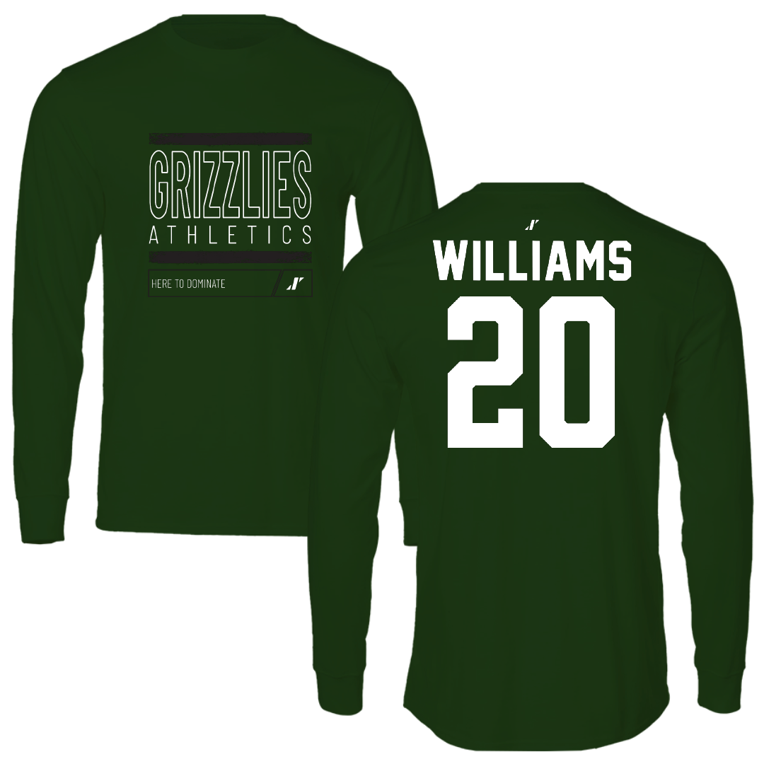 Adams State University Basketball Forest Green Dominate Long Sleeve - #20 Luke Williams