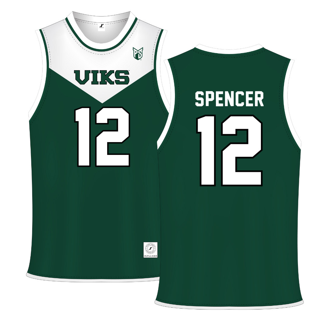 Portland State University Green Basketball Jersey - #12 Tait Spencer