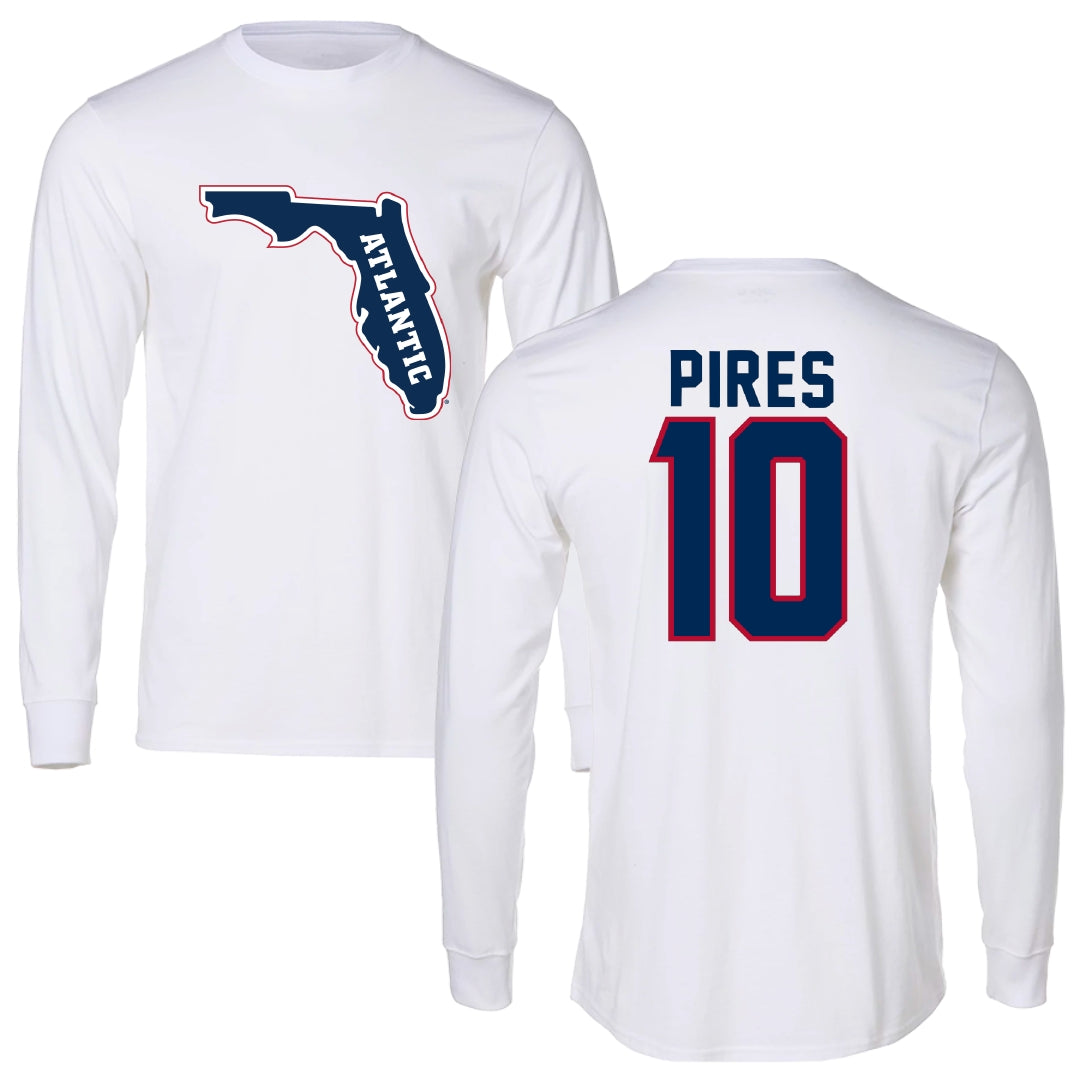 Florida Atlantic University Soccer White Long Sleeve - #10 Thiago Pires
