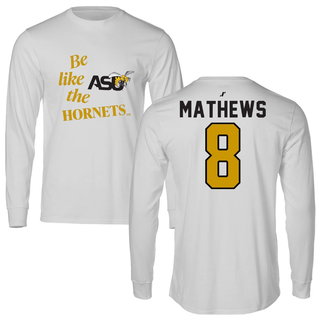 Alabama State University Soccer Light Gray Be Like Us Long Sleeve - #8 Erica Mathews