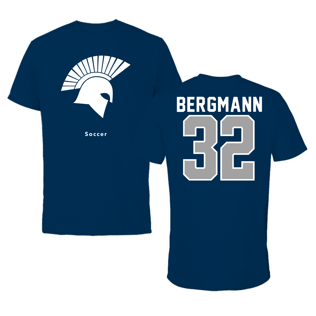 Missouri Baptist University Soccer Navy Tee - #32 Austin Bergmann