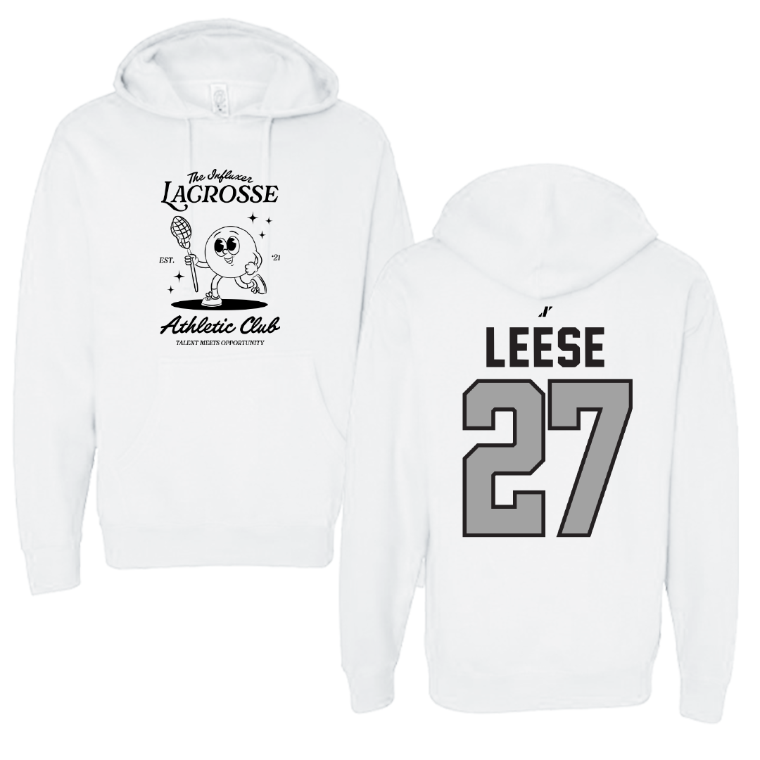 Lacrosse White Influxer Athletic Club Hoodie - #27 Will Leese