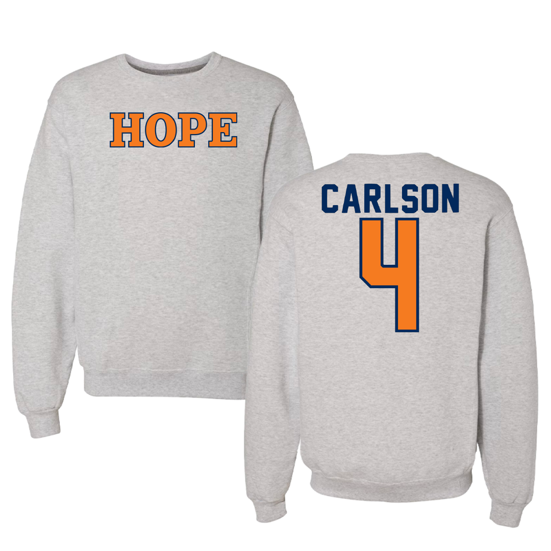 Hope College Basketball Gray Crewneck - #4 Sam Carlson