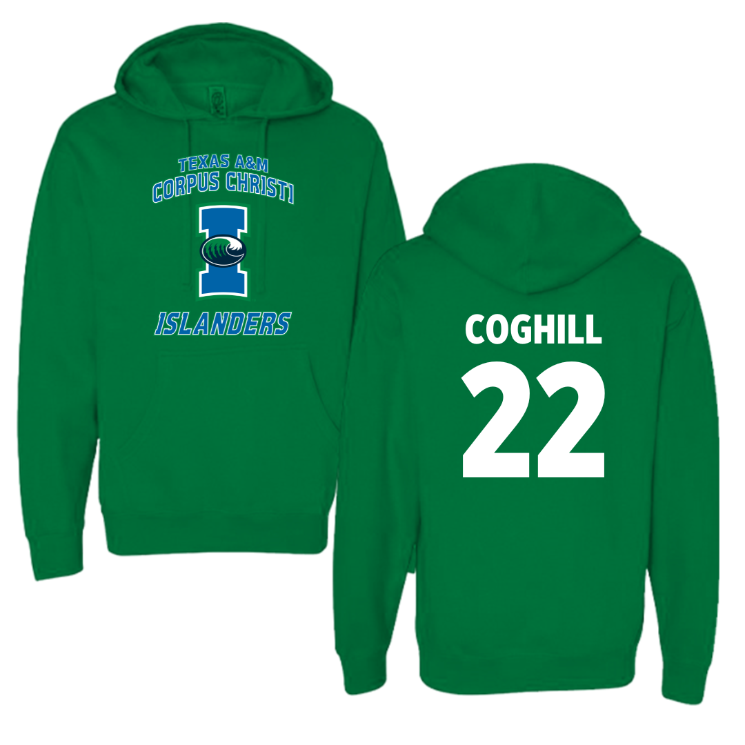 Texas A&M University-Corpus Christi Soccer Green Hoodie - #22 Paige Coghill