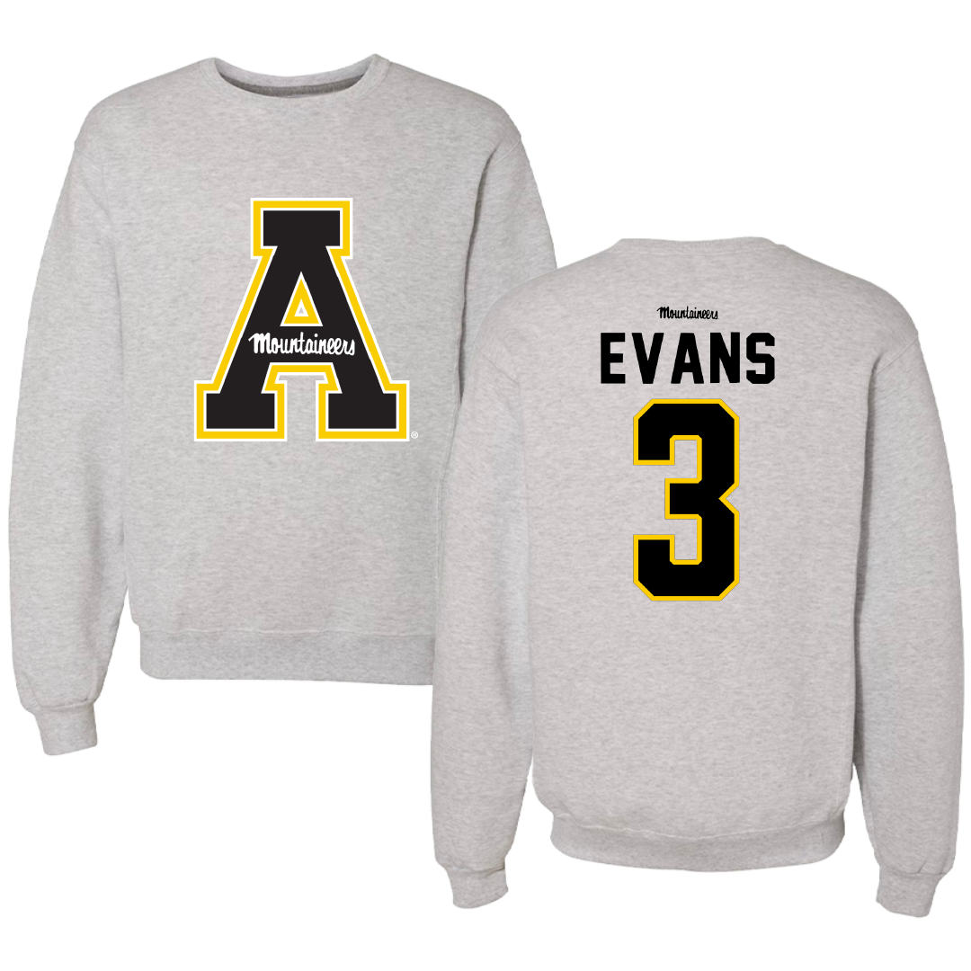 Appalachian State University Baseball Gray Crewneck - #3 Charlie Evans