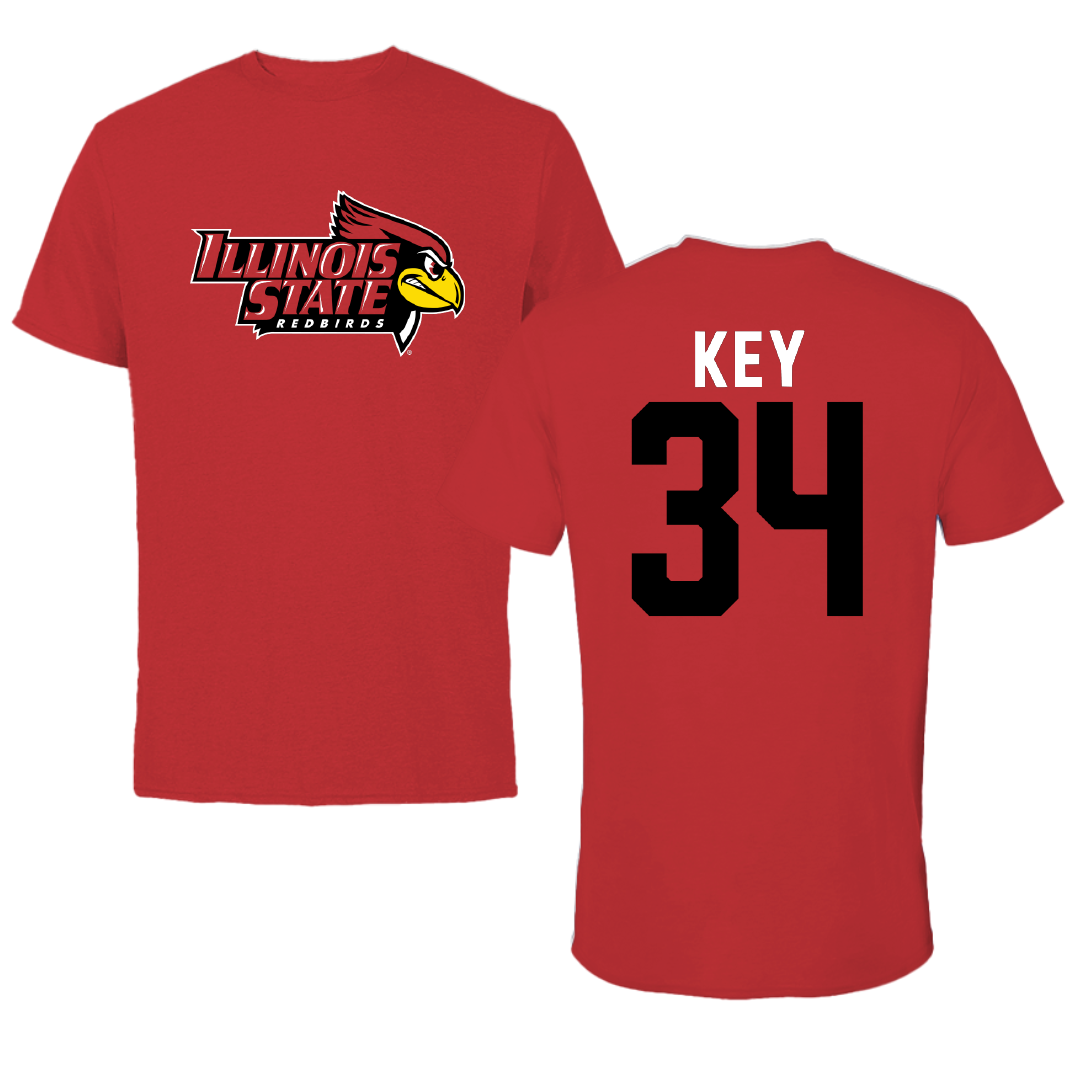 Illinois State University Soccer Red Redbird Performance Tee - #34 Danica Key
