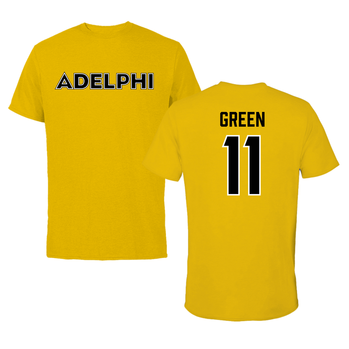 Adelphi University Lacrosse Gold Tee - #11 Aidan Green