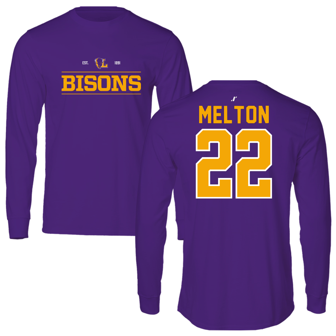 Lipscomb University Basketball Purple General Performance Long Sleeve - #22 Addison Melton