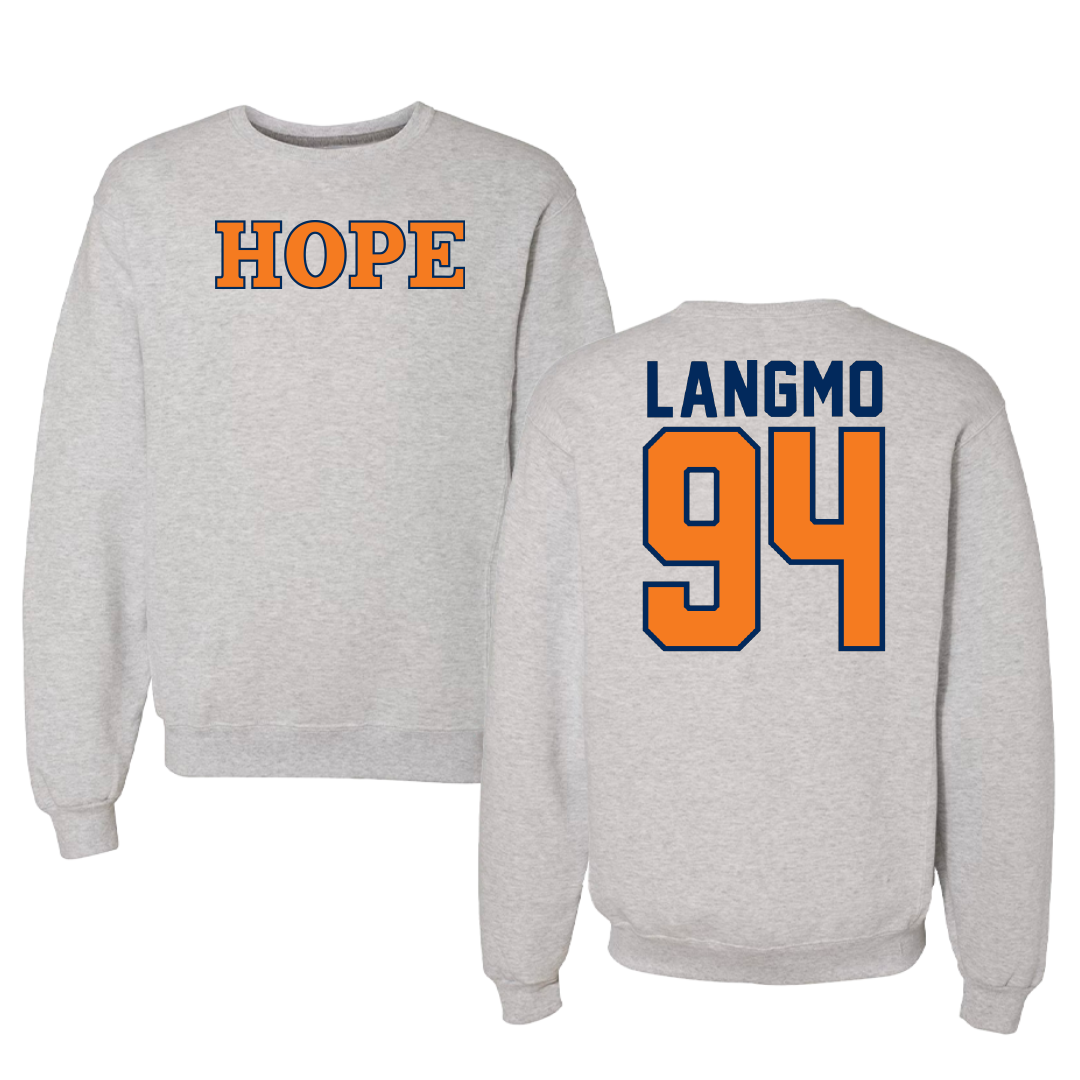 Hope College Football Gray Crewneck - #94 Garrett Langmo