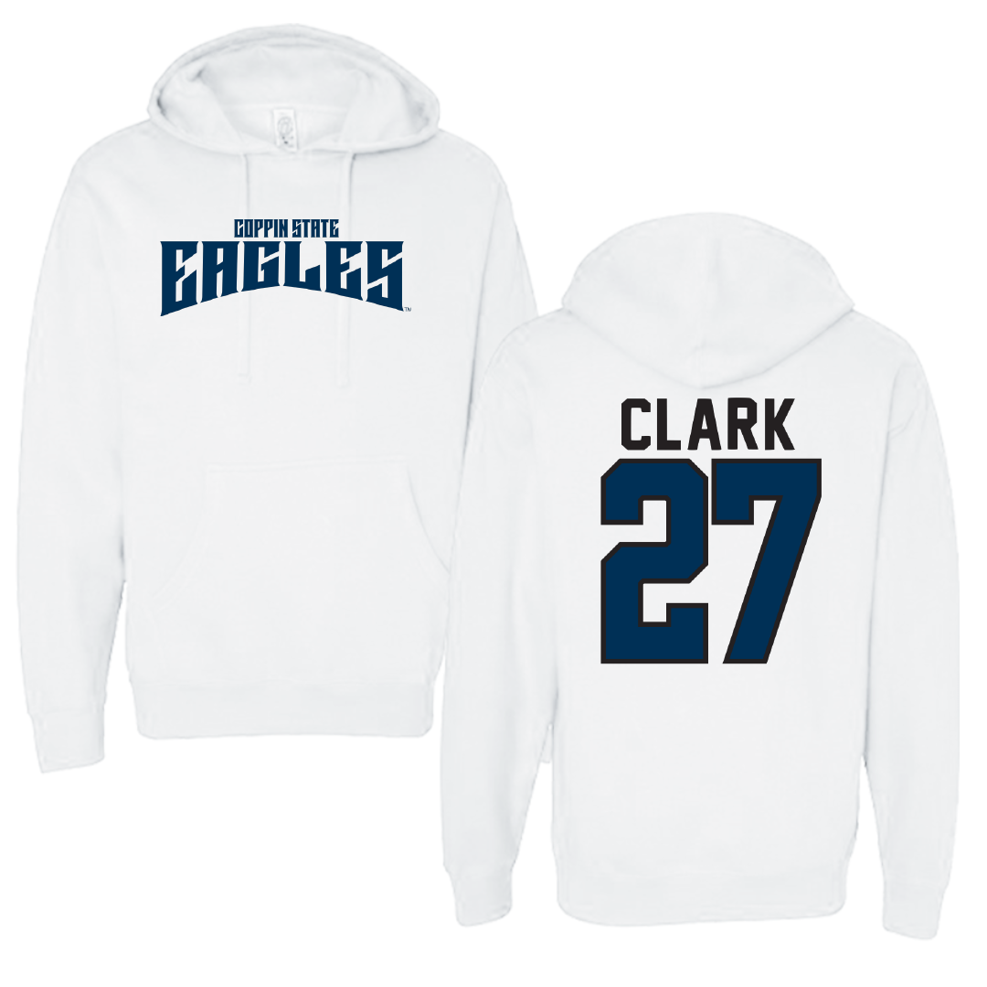 Coppin State University Baseball White Classic Hoodie - #27 Jayden Clark