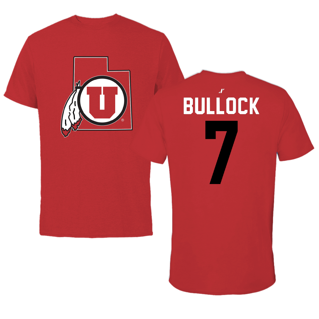 University of Utah Soccer Red State Performance Tee - #7 Kelly Bullock