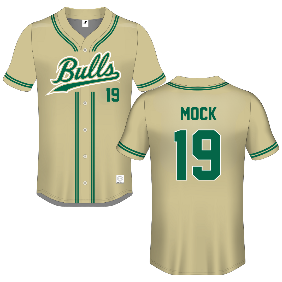 University of South Florida Gold Button-Down Jersey - #19 Dawson Mock