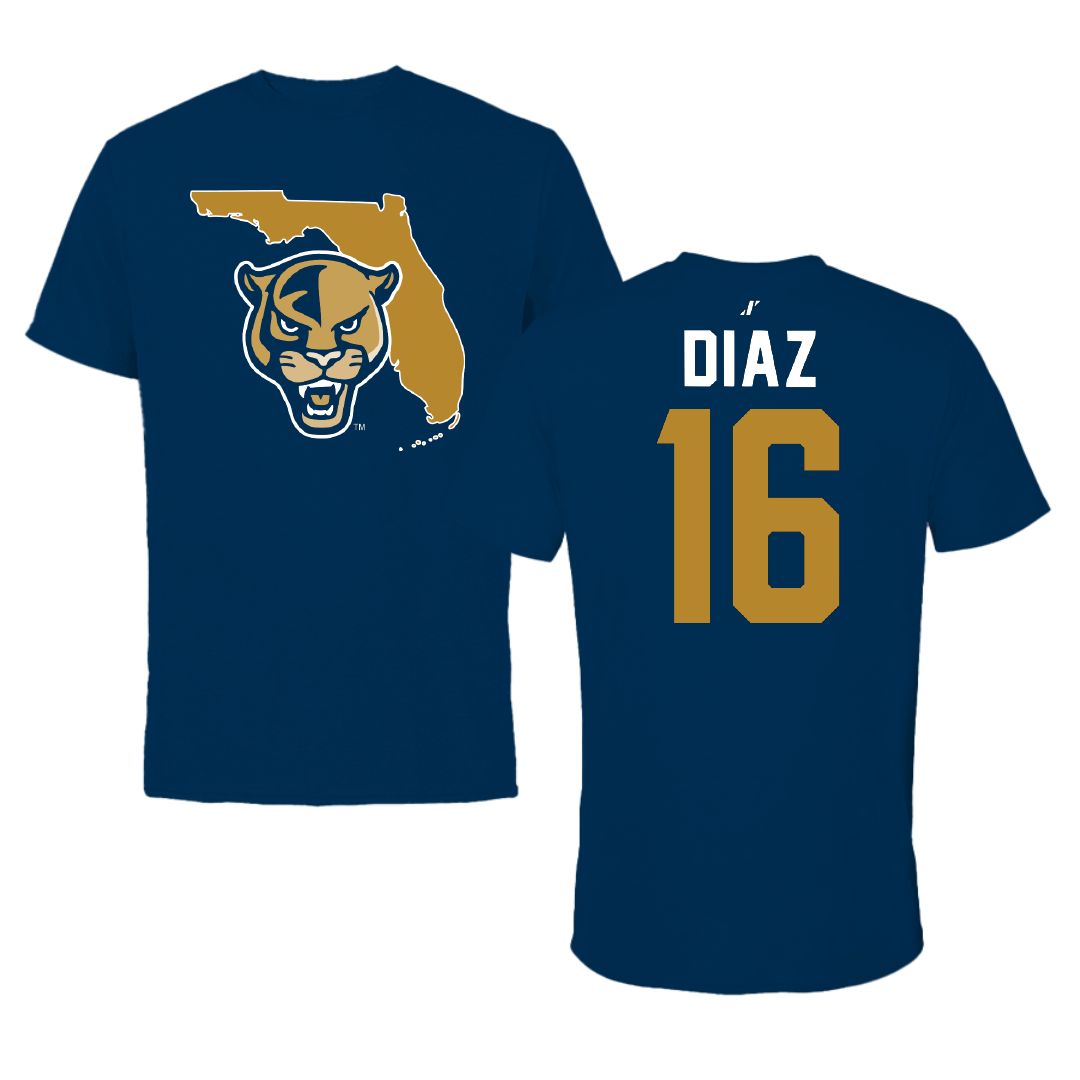 Florida International University Softball Navy State Tee - #16 Ciera Diaz