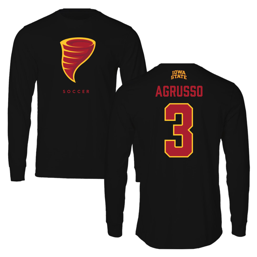 Iowa State University Soccer Black Long Sleeve - #3 Isabella Agrusso
