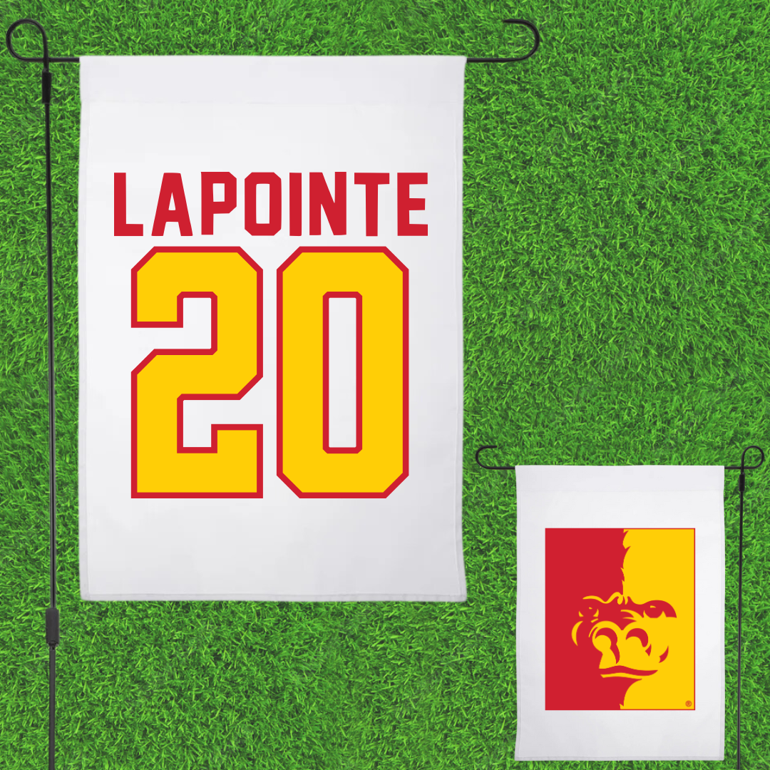 Pittsburg State University Volleyball White Garden Flag - #20 Madison LaPointe