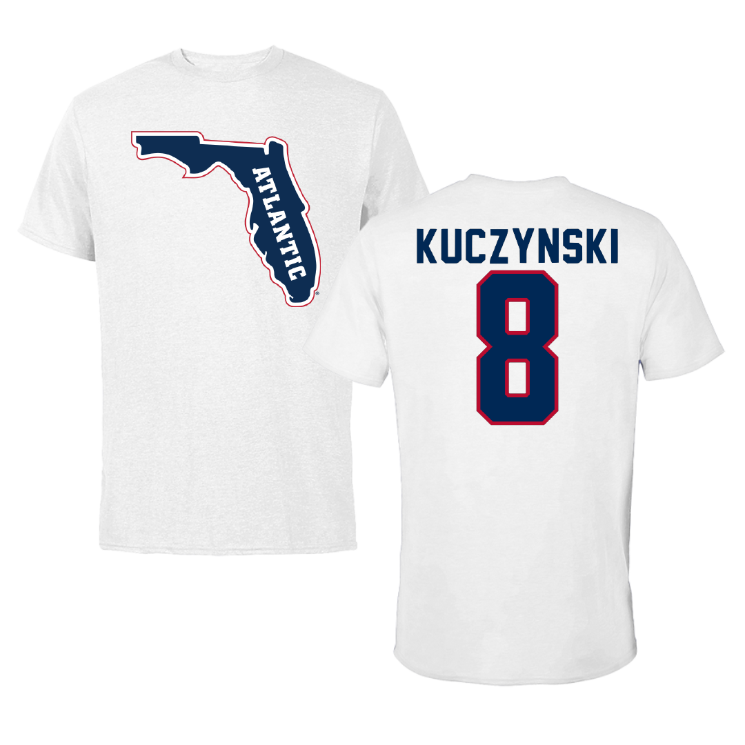 Florida Atlantic University Softball White Tee - #8 Brooke Kuczynski