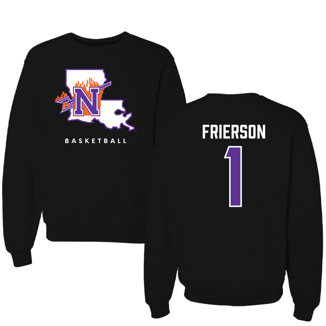 Northwestern State University Basketball Black Block Crewneck - #1 Jermesha Frierson