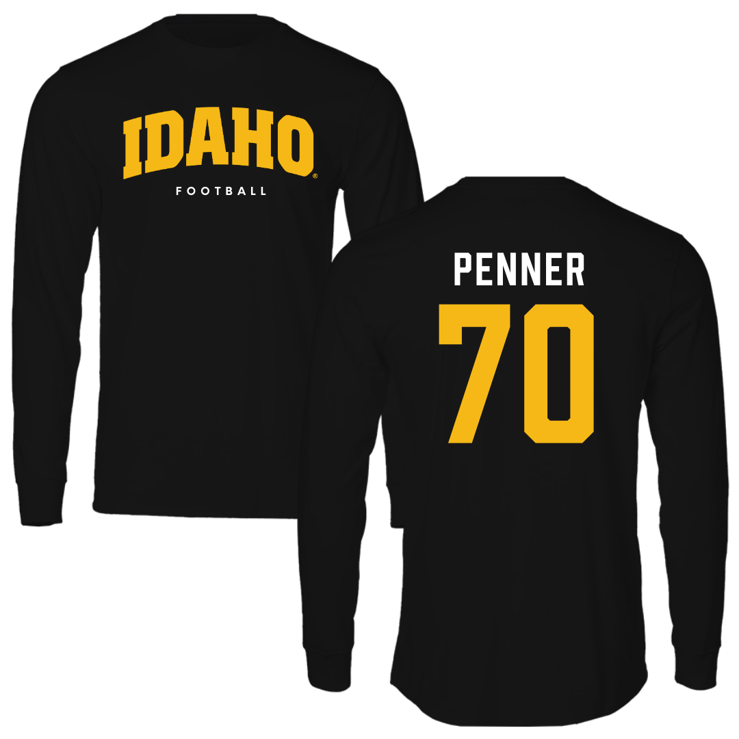 University of Idaho Football Black Long Sleeve - #70 Zach Penner