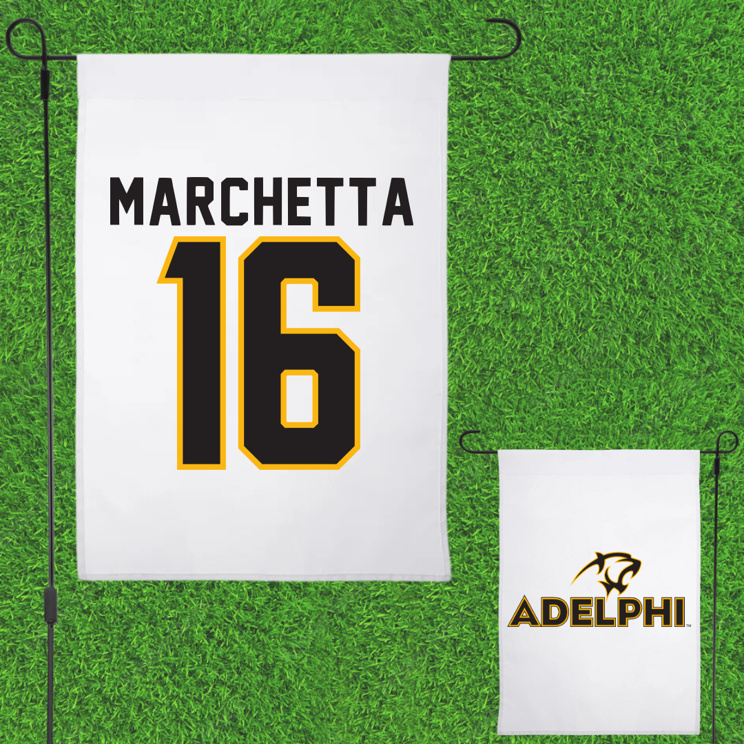 Adelphi University Lacrosse White Garden Flag - #16 Madison Marchetta