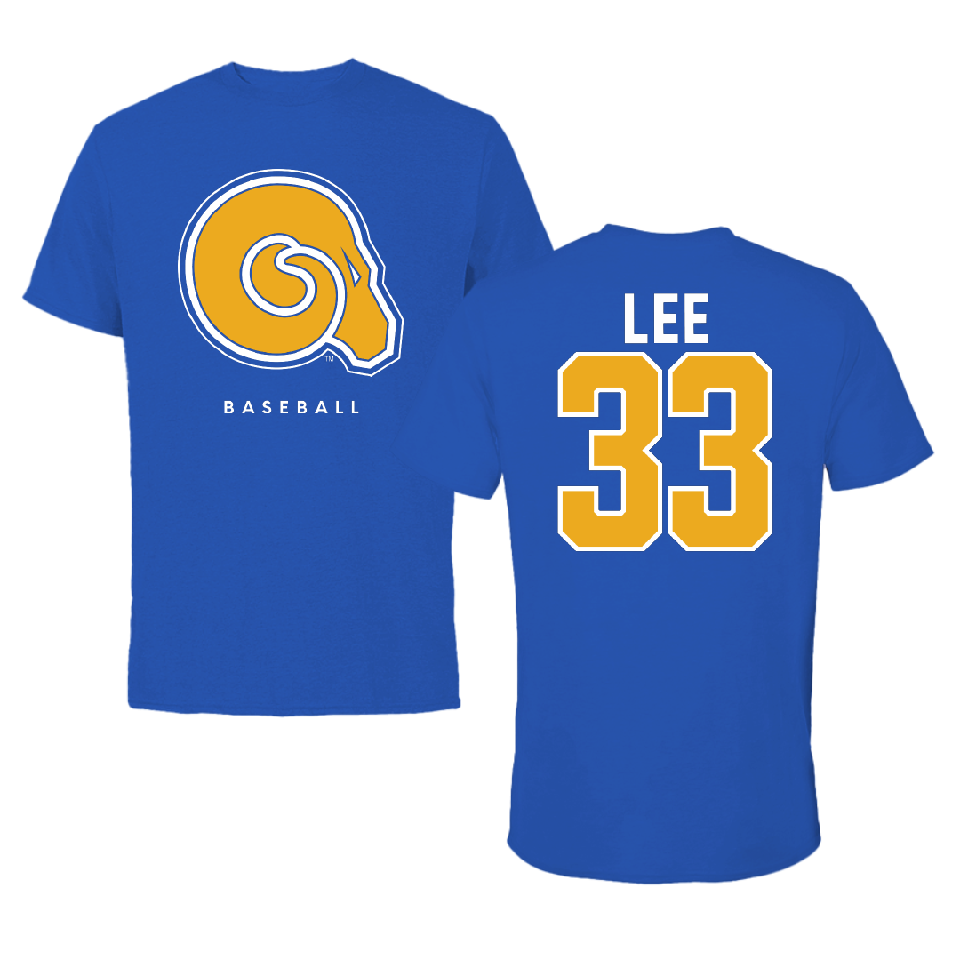 Albany State University Baseball Blue Tee - #33 Austin Lee