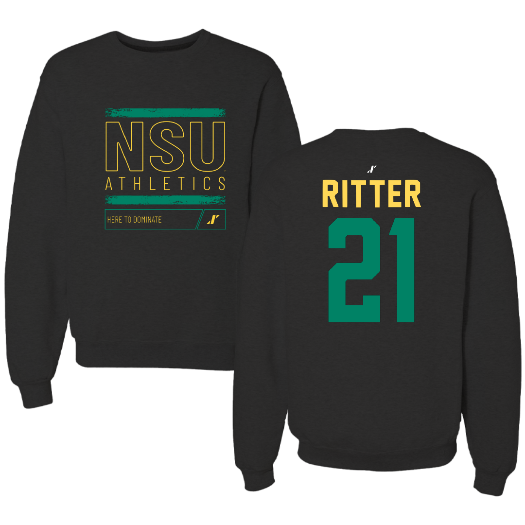 Norfolk State University Baseball Black Dominate Crewneck - #21 Jamal Ritter