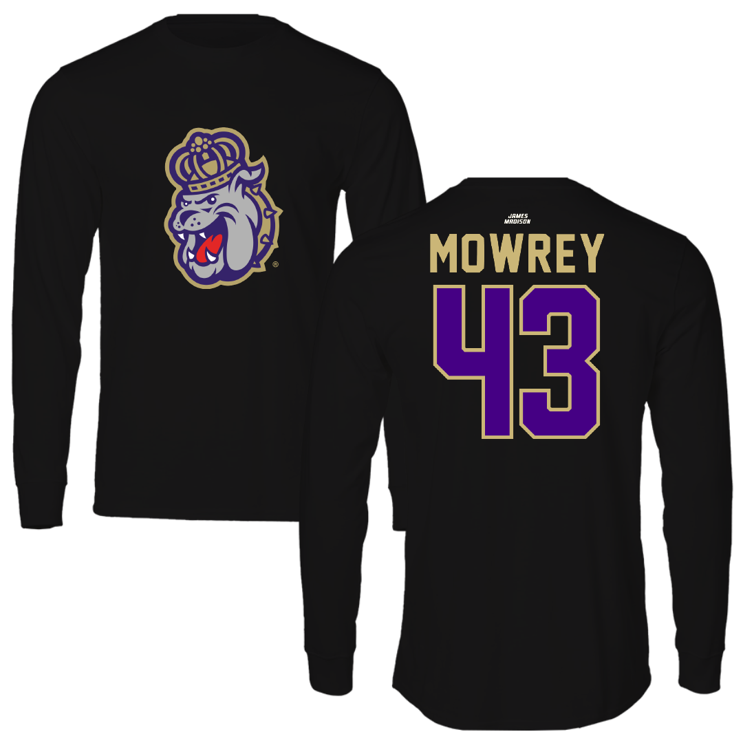 James Madison University Football Black Performance Long Sleeve - #43 Jack Mowrey