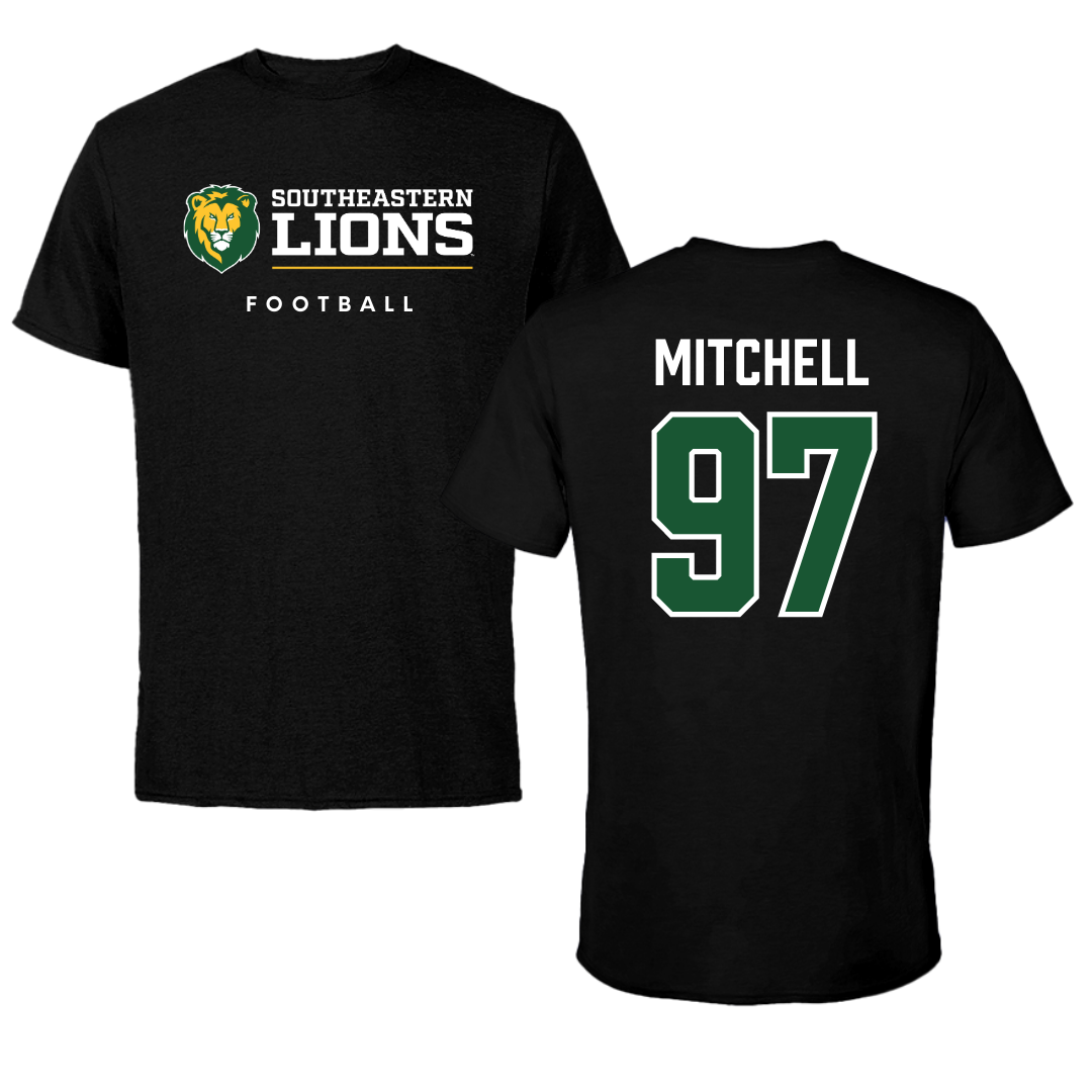 Southeastern Louisiana University Football Black Performance Tee - #97 Tyrik Mitchell