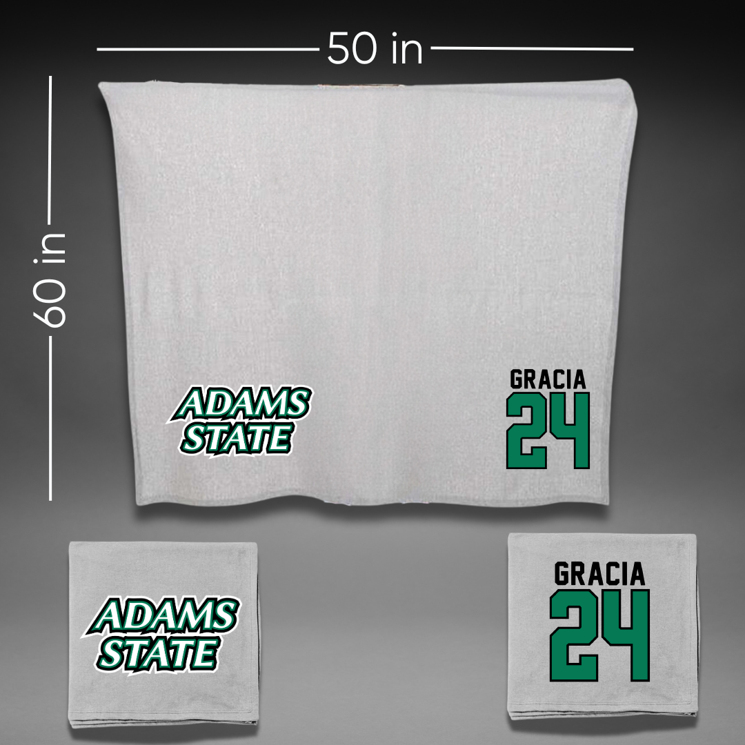 Adams State University Baseball Gray Blanket - #24 Chris Gracia