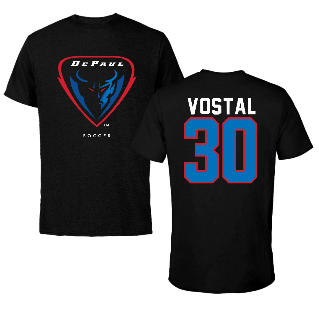 DePaul University Soccer Black Tee - #30 Hayden Vostal