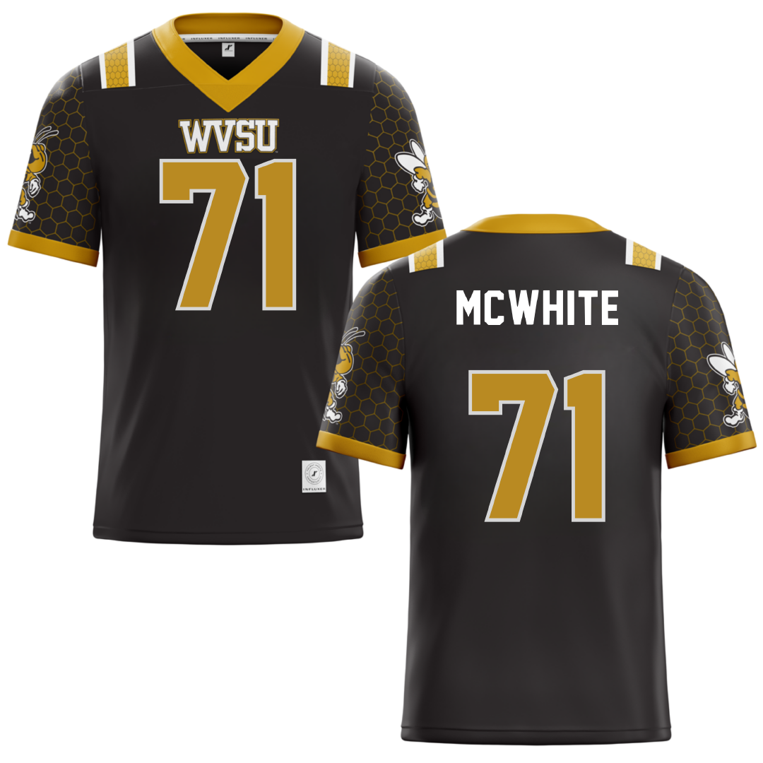 West Virginia State University Black Football Jersey - #71 Sowande McWhite