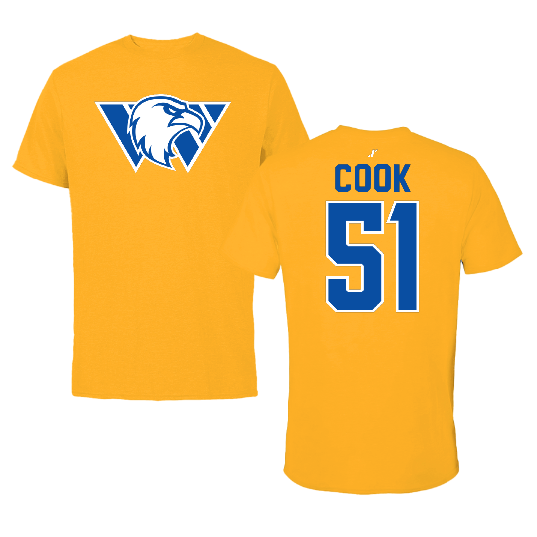 Williams Baptist University Baseball Gold Performance Tee - #51 Parker Cook