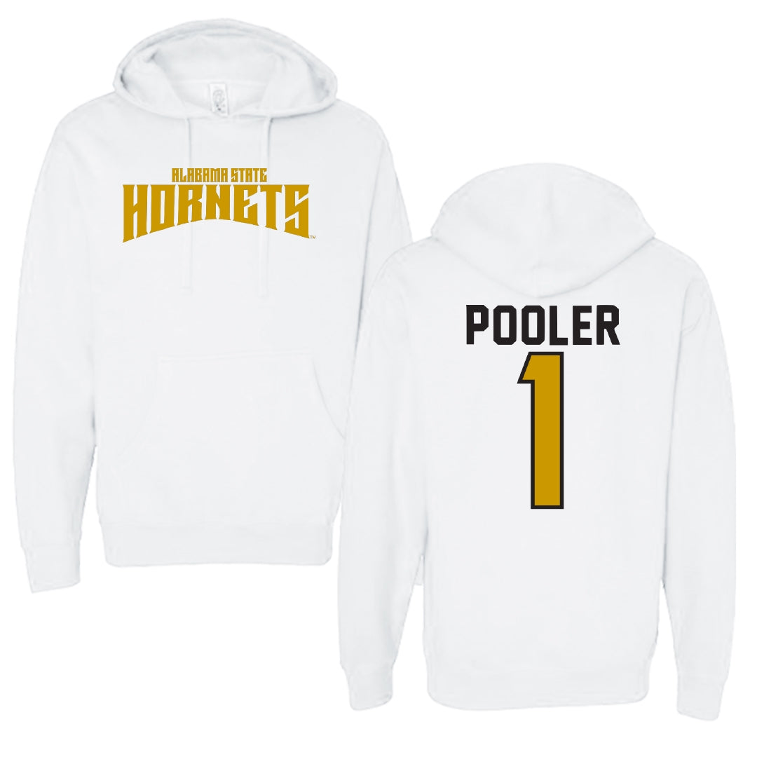 Alabama State University Basketball White Classic Hoodie - #1 Alanah Pooler