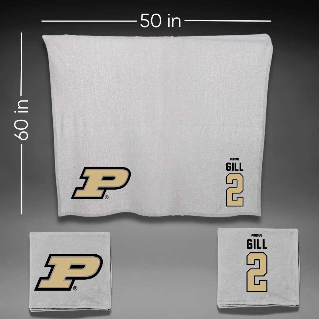 Purdue University Baseball Gray Blanket - #2 Ty Gill