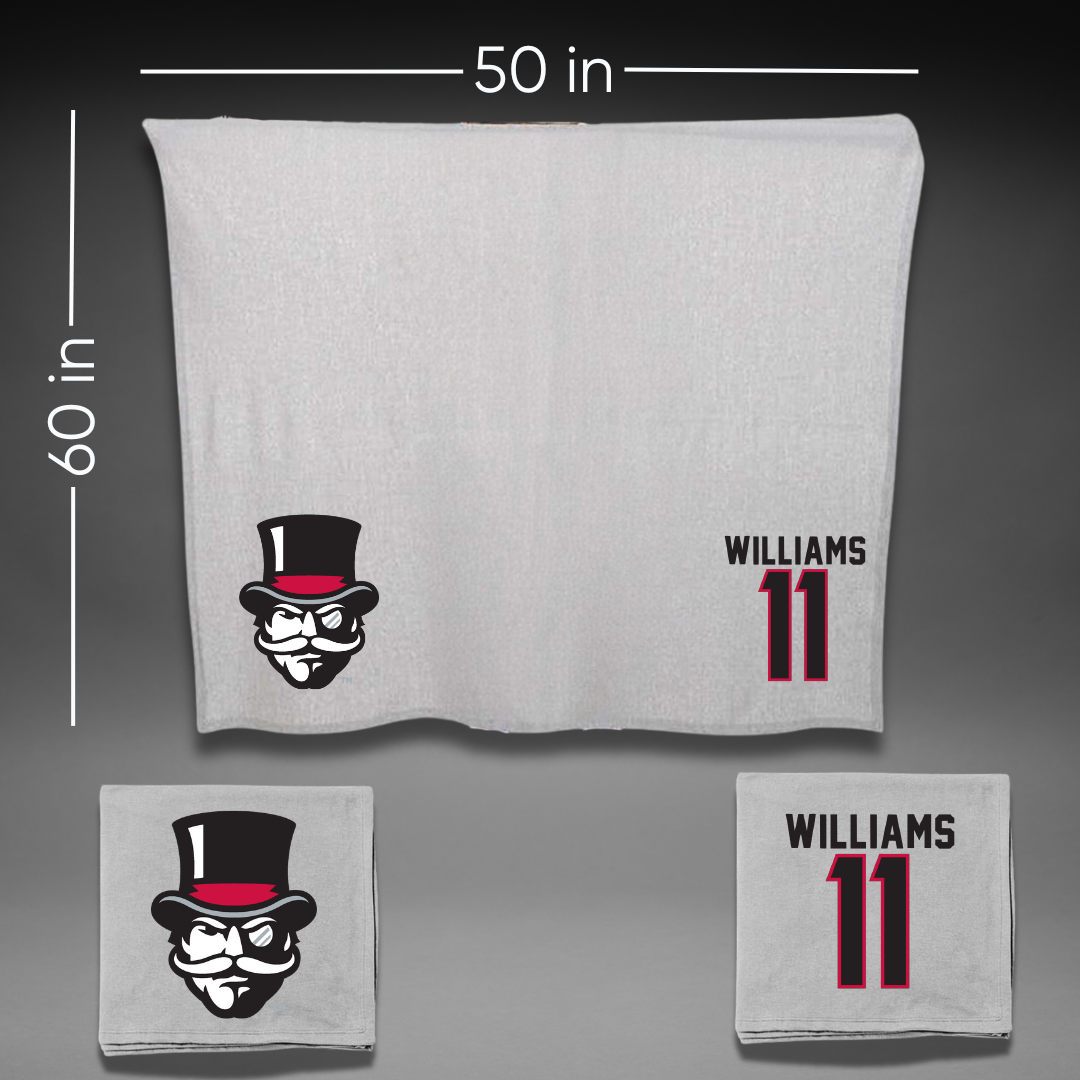 Austin Peay State University Football Gray Blanket - #11 Brodie Williams