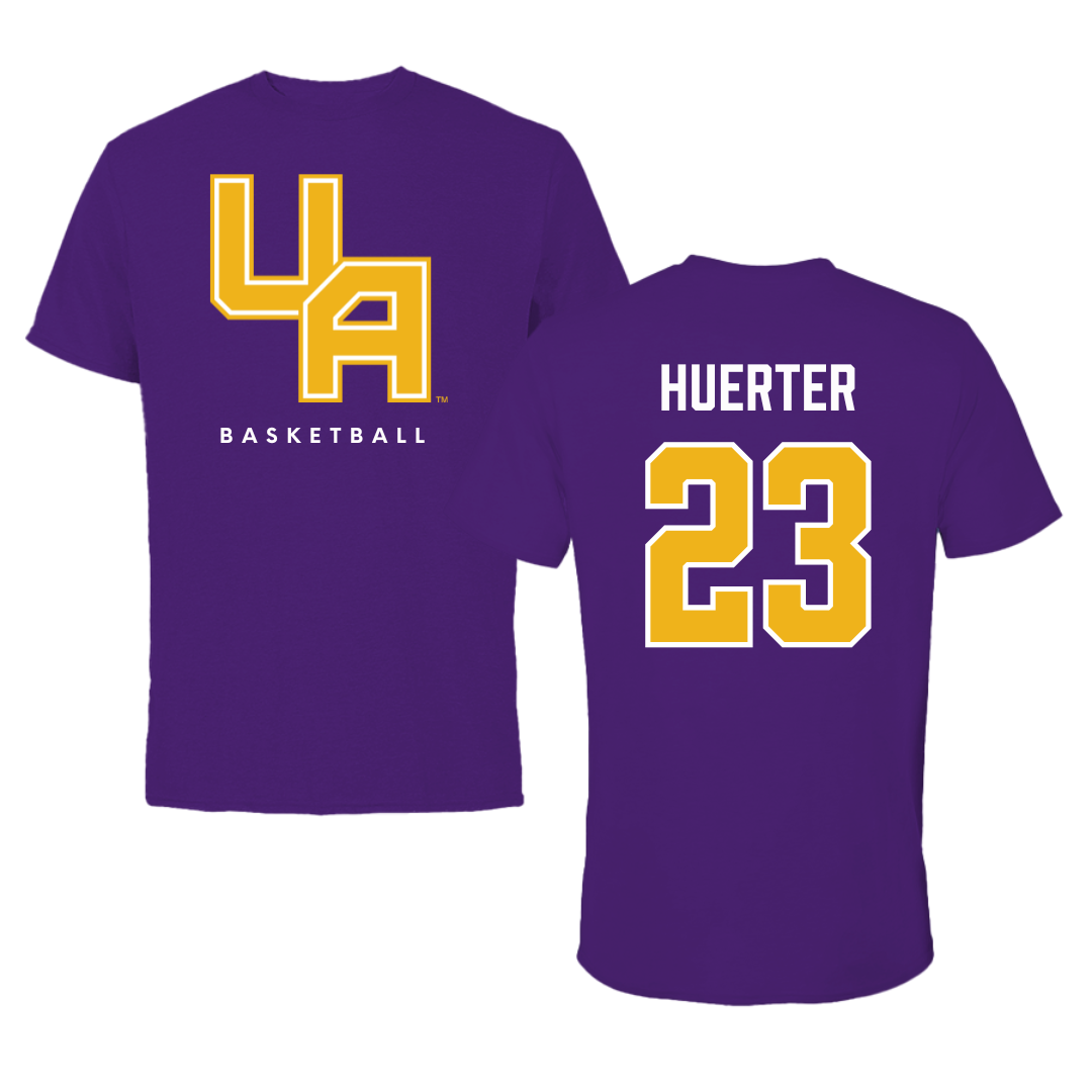University at Albany Basketball Purple Block Tee - #23 Meghan Huerter