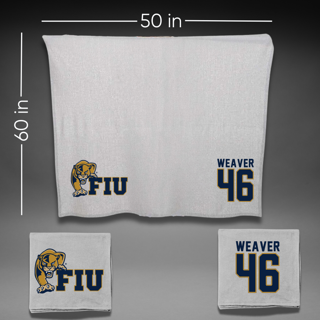Florida International University Football Gray Blanket - #46 Atavious Weaver