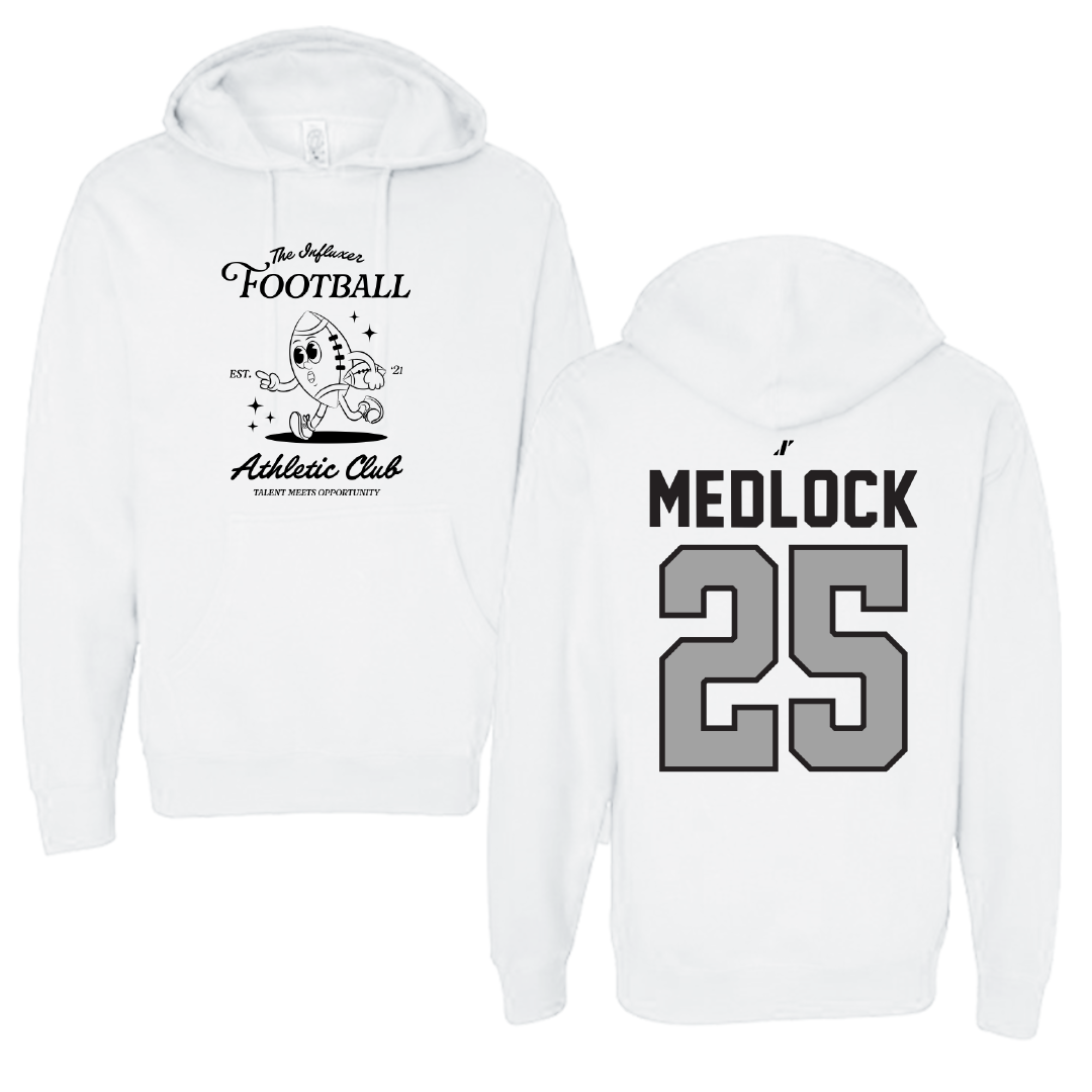 Football White Influxer Athletic Club Hoodie - #25 Justin Medlock